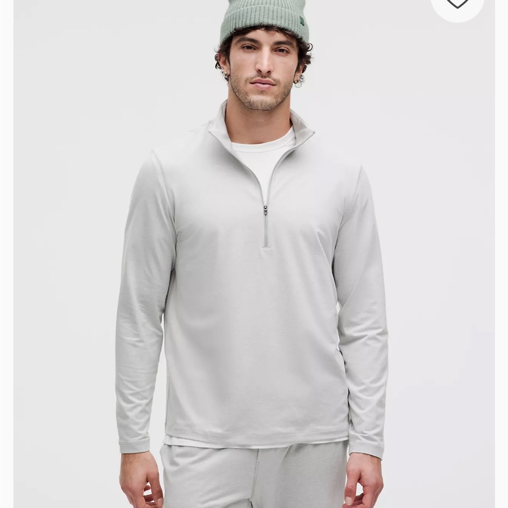 Lululemon Men’s Gray Half-Zip Soft Jersey Stretch Pullover